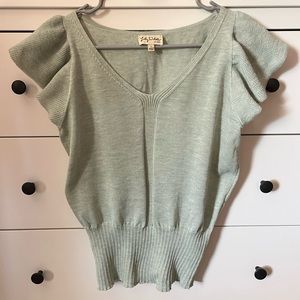 Final Sale ❣️ New Sleeveless Ribbed  V Neck Knit Top- Sage Green- size L